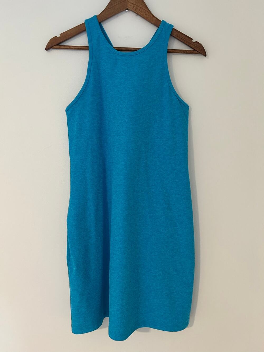 Beyond Yoga Under Lock and Keyhole Dress L EUC Bright Blue Malibu Lagoon Heather